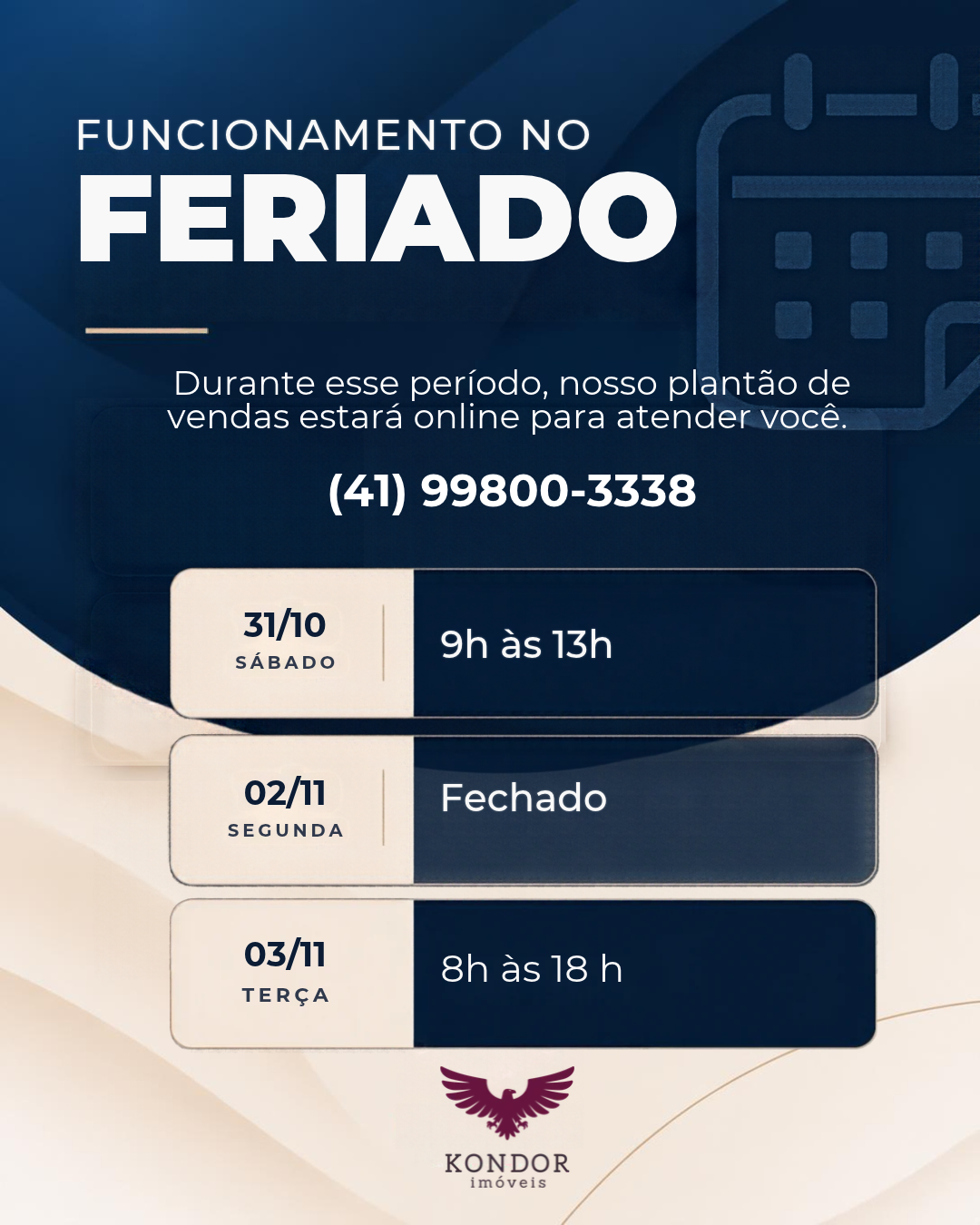 Aviso Feriado